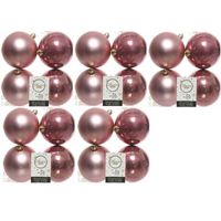 20x Kunststof kerstballen glanzend/mat oud roze 10 cm kerstboom versiering/decoratie   -