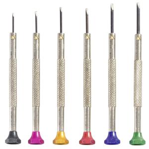 TOOLCRAFT 12-delig Horlogemaker-schroevendraaier set 12-delig Kopbreedte: 0.8 mm, 1 mm, 1.2 mm, 1.4 mm, 1.6 mm, 1.8 mm