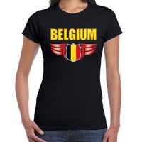 Belgium landen t-shirt Belgie zwart voor dames