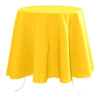 Stof Textiles Tafelkleed rond - D180 cm - geel - Eettafel tafellakens - polyester