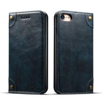 Voor iPhone 8/7 barok eenvoudige horizontale Flip lederen draagtas met houder & kaartsleuven & portemonnee (blauw)