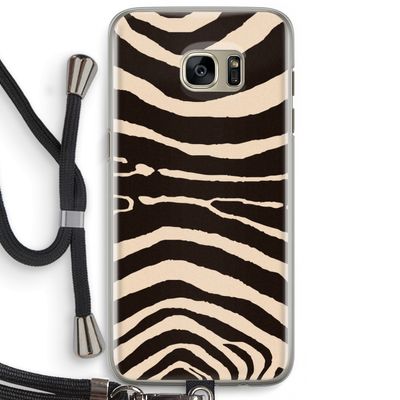 Arizona Zebra: Samsung Galaxy S7 Edge Transparant Hoesje met koord