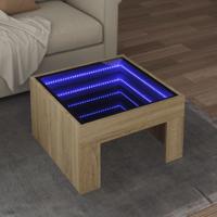 Salontafel met Infinity LED 50x50x30 cm sonoma eikenkleurig