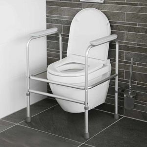 Toiletframe | Atlantis | Toiletsteun | Sta-op hulp verstelbaar | WC steun | Met armleuningen | Aluminium | PR50305