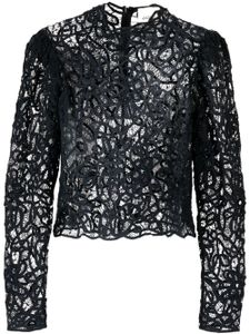 ISABEL MARANT Neline lace long-sleeve top - Noir