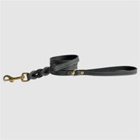 SAZZZ HONDENRIEM PASSION BRAIDED CLASSIC LEER ZWART 135X1,5 CM
