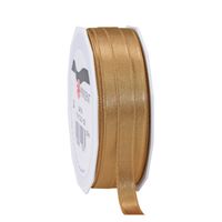 1x Luxe bronzen satijnen lint rollen 1 cm x 25 meter cadeaulint verpakkingsmateriaal   - - thumbnail