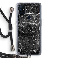 Zwart marmer: OnePlus Nord N10 5G Transparant Hoesje met koord