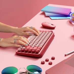 Logitech POP Keys Wireless Mechanical Keyboard With Emoji Keys toetsenbord Universeel Bluetooth QWERTY Engels Roze