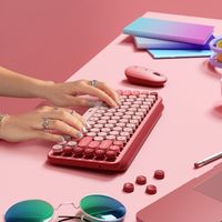 Logitech POP Keys Wireless Mechanical Keyboard With Emoji Keys toetsenbord Universeel Bluetooth QWERTY Engels Roze - thumbnail