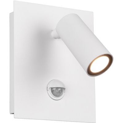 LED Tuinverlichting met Bewegingssensor - Wandlamp Buitenlamp - Trion Sonei - 3W - Warm Wit 3000K - 1-lichts - Vierkant - Mat Wit - Aluminium