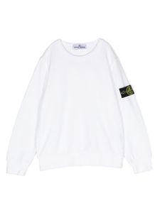 Stone Island Junior sweat en coton à patch logo - Blanc