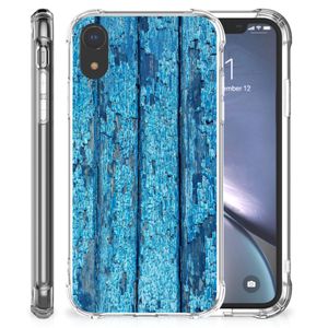 Apple iPhone Xr Stevig Telefoonhoesje Wood Blue