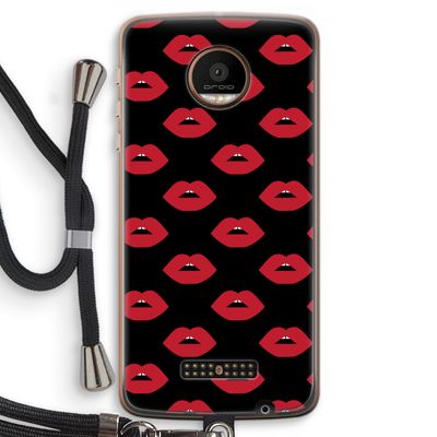Lips: Motorola Moto Z Force Transparant Hoesje met koord