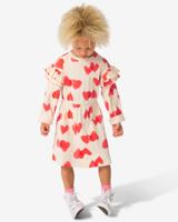 HEMA Kinderjurk Rib Volant Hartjes Ecru (ecru)