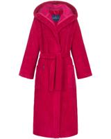 Morgenstern Morgenstern damesbadjas met capuchon Geena 2 kirschrot Maat XL