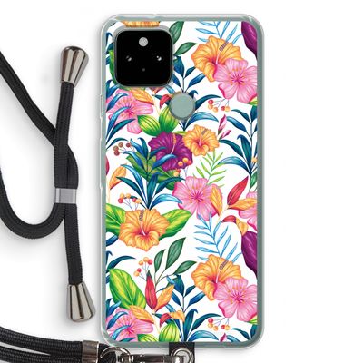 Tropisch 2: Pixel 5 Transparant Hoesje met koord