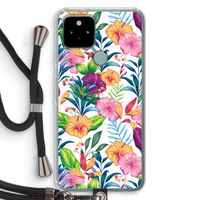 Tropisch 2: Pixel 5 Transparant Hoesje met koord