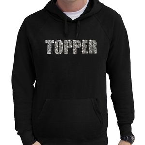 Glitter foute trui hoodie zwart Topper glitter steentjes voor heren - Capuchon trui