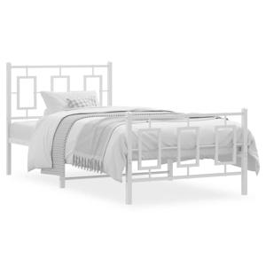 Bedframe met hoofd- en voeteneinde metaal wit 90x190 cm