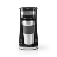 1-Kops Koffiezetapparaat | Dubbelwandige Reisbeker | 0,42 L | Zwart - thumbnail