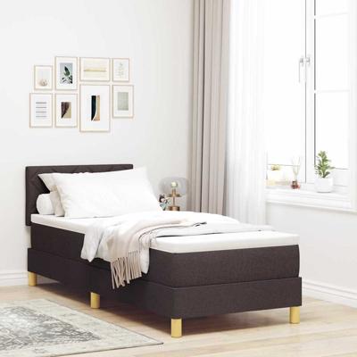 Boxspring bed met matras Donkerbruin 80x200 cm Stof