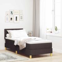 Boxspring bed met matras Donkerbruin 80x200 cm Stof