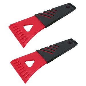 2x stuks kunststof ijskrabber/raamkrabber zwart/rood 18 cm