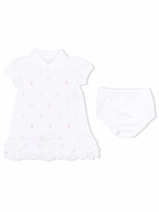 POLO RALPH LAUREN KIDS robe à logo brodé - Blanc