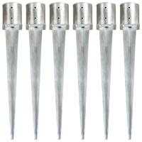 VidaXL Grondpinnen 6 st 12x91 cm gegalvaniseerd staal zilverkleurig