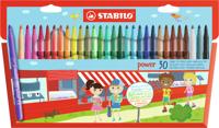 STABILO power, viltstift, tot 8 weken zonder dop, etui met 30 kleuren