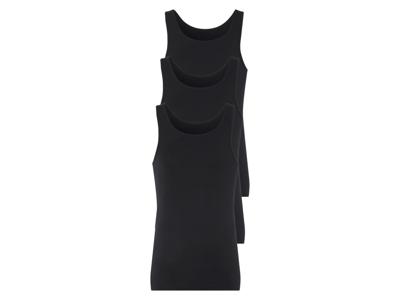 LIVERGY 3 heren hemden (Zwart, XL)