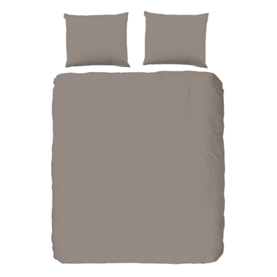 Dekbedovertrek Katoen Satijn Lichte Kleuren Effen 200x200 Cm Taupe Anti Allergie & Anti Huisstofmijt HIP - Dekbed-Discounter.nl