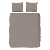 Dekbedovertrek Katoen Satijn Lichte Kleuren Effen 200x200 Cm Taupe Anti Allergie & Anti Huisstofmijt HIP - Dekbed-Discounter.nl
