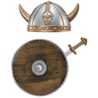 Carnaval verkleed set Viking/ridder - helm/zwaard en schild - middeleeuws - thumbnail