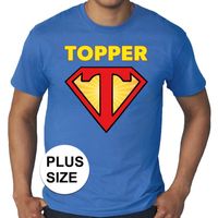 Grote maten Super Topper logo t-shirt blauw heren 4XL  - - thumbnail