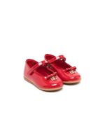 Dolce & Gabbana Kids ballerines à plaque logo - Rouge