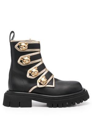 Moschino bottines à détail de boucle - Noir