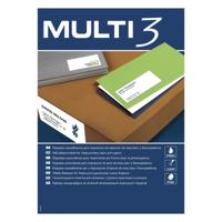 Printerlabels MULTI 3 Wit Recht 500 Lakens 105 x 37 mm