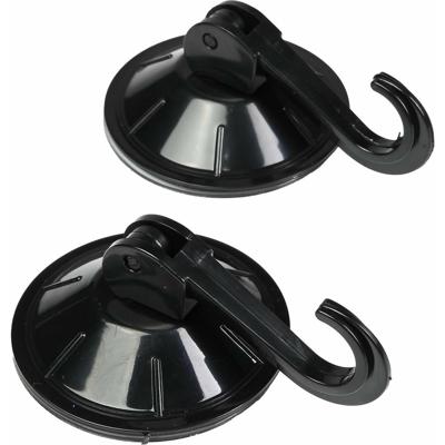 Benson Zuignaphaakjes - 2x - zwart - kunststof - draagkracht 2 kg