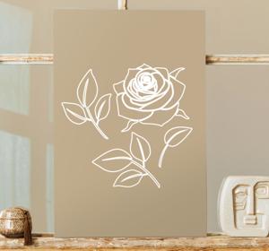 Canvas bloemen Gedetailleerde roze patroon beige achtergrond