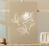 Canvas bloemen Gedetailleerde roze patroon beige achtergrond