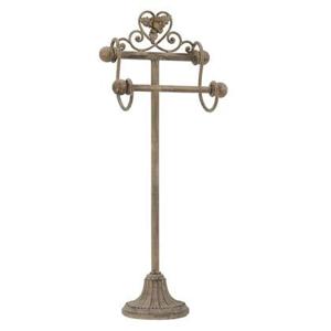 Clayre & Eef WC Rol houder 23x15x59 cm Beige Bruin Ijzer