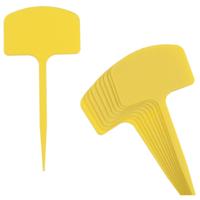 Tuinlabels - 30x - geel - kunststof - 3,5 x 5 cm - plaat etiketten - moestuin / groentetuin / kruide