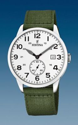Horlogeband Festina F20347-1 Nylon/perlon Groen
