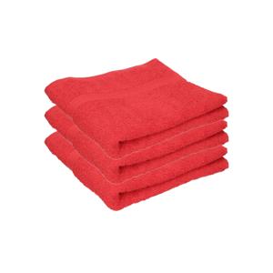 Towelcity Luxe badhanddoek - 3x - rood - 50 x 90 cm - 550 grams - Badkamer textiel - Katoen