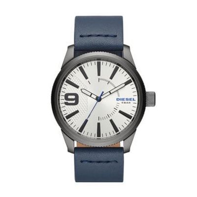 Horlogeband Diesel DZ1859 Leder Blauw 24mm