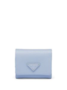 Prada portefeuille en cuir Saffiano à logo - Bleu