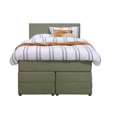 Boxspring met opbergruimte Liv egaal - groen - 120x200 cm - Leen Bakker