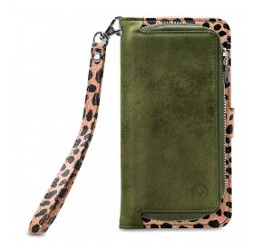 Mobilize 2in1 Magnet Zipper Case iPhone 13 Pro olijfgroen / leopard - MOB-PTIOGWZOL-IPH13PRO